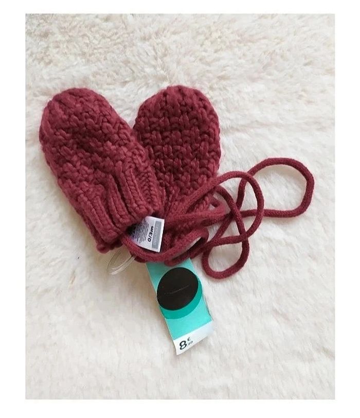 Moufles bébé 0-3 mois hiver maille polaire bordeaux Tex Baby mixte fille garçon - photo numéro 2