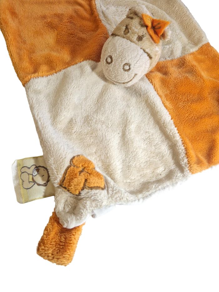 Doudou plat zèbre orange beige Tidou Noukie's - photo numéro 5