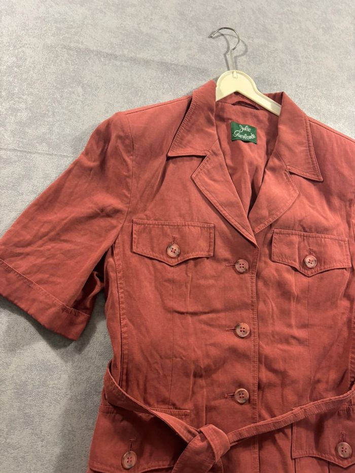 Veste Manche courte en lin Julie Guerlande Taille 40 Couleur Terracota - photo numéro 2
