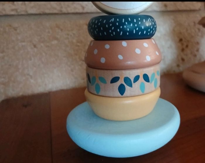 jouets bois massif : Biche-culbuto à empiler + Hippo à faire rouler - photo numéro 4