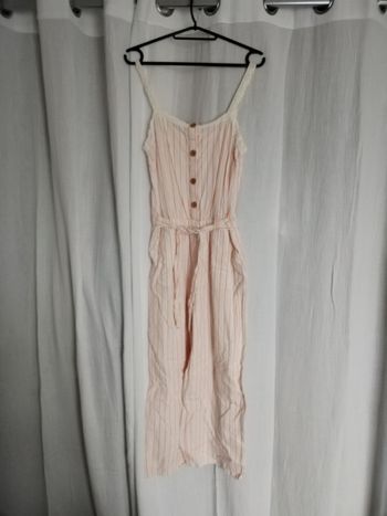 Combi-pantalon blanche rayée orange 14 ans Gémo NEUVE