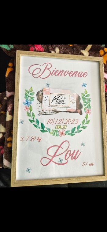 Cadre feuille bébé 