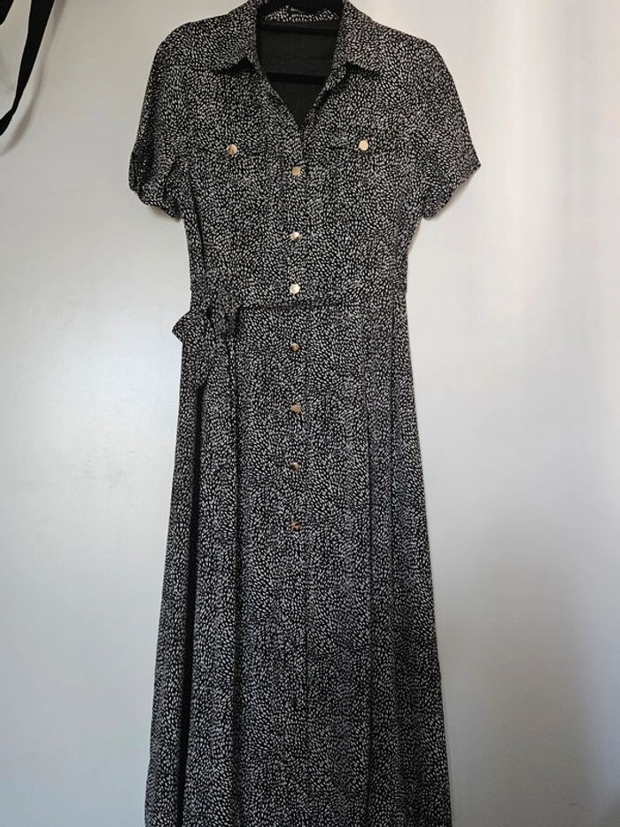 Robe chemise longue imprimé moucheté Drôle de Copine
