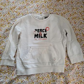 Sweat blanc à motif