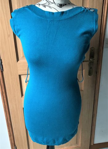 Tunique bleue en maille sans manches taille 36/38