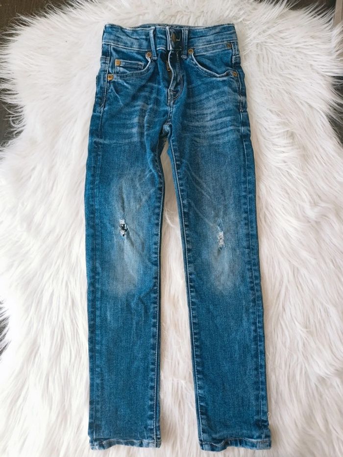 Jean skinny bleu foncé destroy 7 ans-122cm