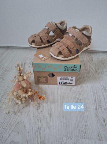 Chaussures Sandales garçon cuir marron Charlie et Friends  Taille 24