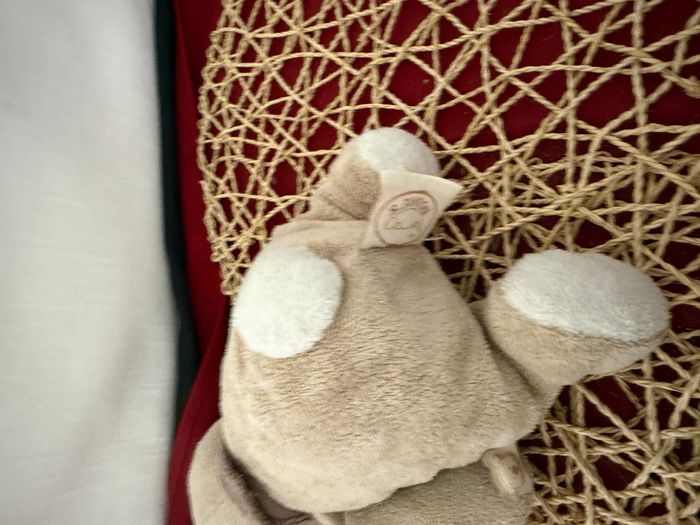 Noukie's Oscar & Léon Peluche lapin beige bleu train - photo numéro 3