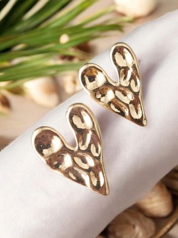 Boucles d'oreilles cœur doré  - acier inoxydable  - tendance bohème - inspiration Agatha