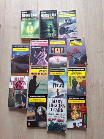 Lot de 14 thrillers de Mary Higgins Clark  en bon état