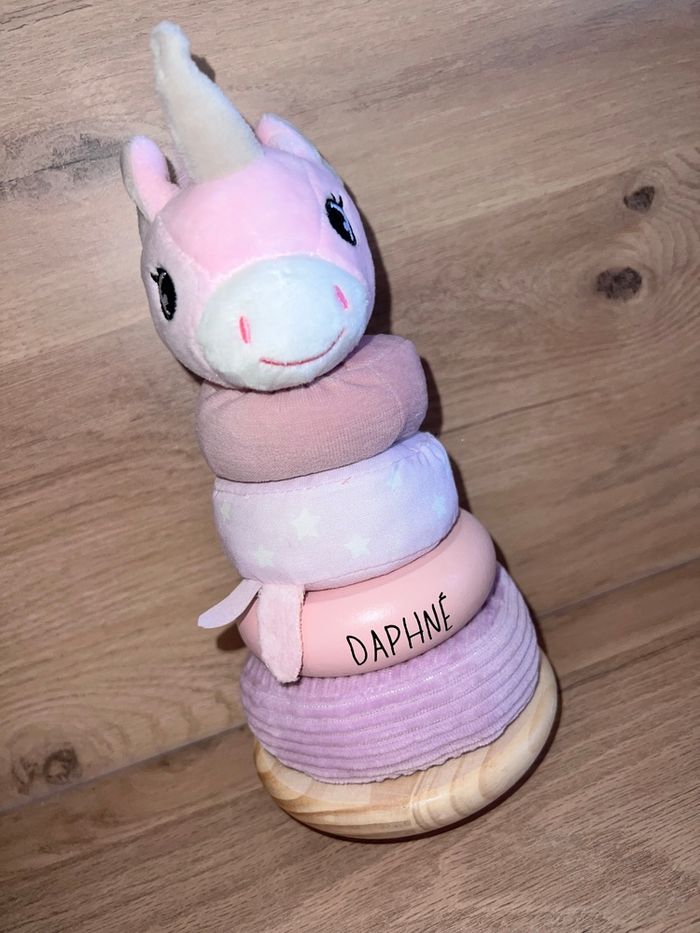 Tour à empiler bébé personnalisée/ jouets en bois personnalisés - photo numéro 4