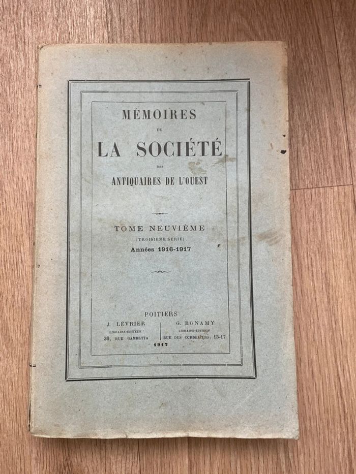 La société Antiquaires de l’ouest 1917
