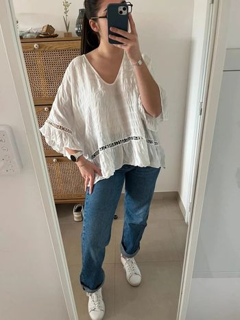 Blouse manches courtes blanche Maison Marley