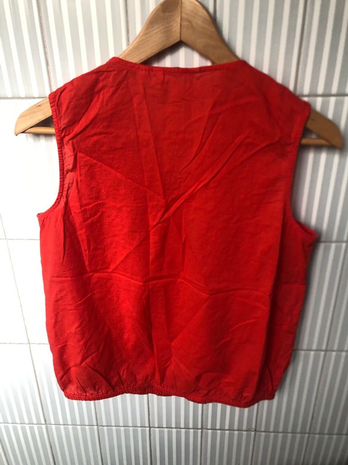 Chemisier Cache-Cœur Rouge Dentelle Naf-Naf - photo numéro 3