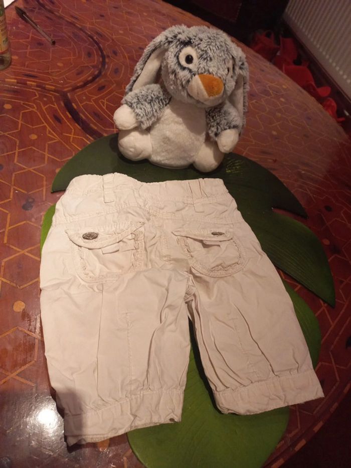 Beau pantacourt blanc classe et pratique 18-24 mois - photo numéro 4