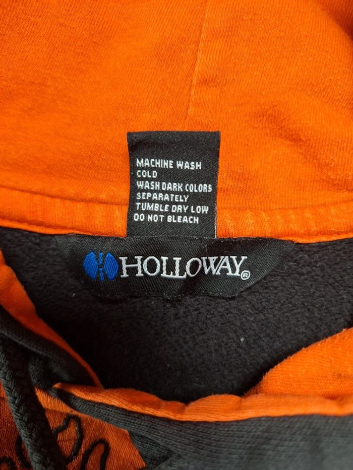 sweat a capuche holloway / Hoodie / homme taille L / noir et orange - brodé / togers cherry (389) - photo numéro 9