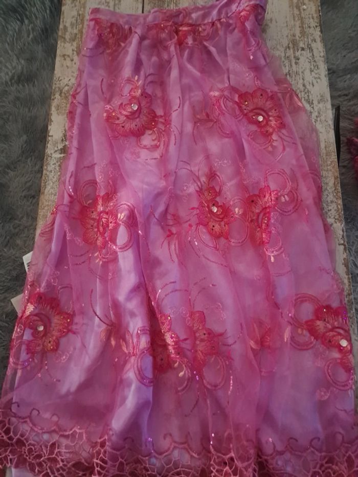 Ensemble orientale jupe longue haut et foulard dentelle et strass - photo numéro 4