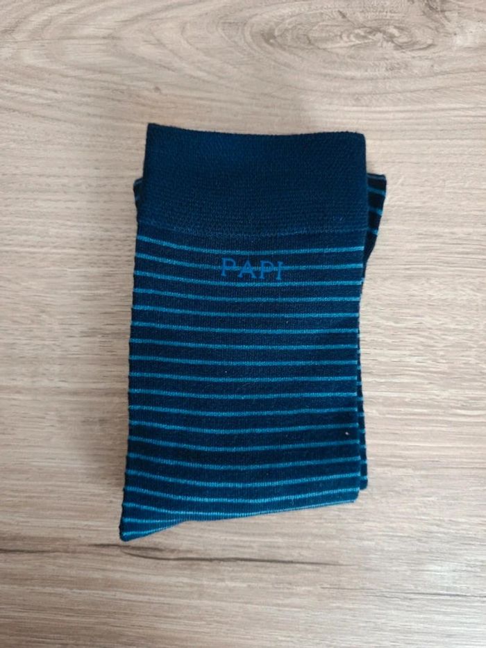 Chaussettes 39/42 bleu cadeau papi