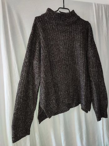 Pull a col, à fente sur côté, oversize