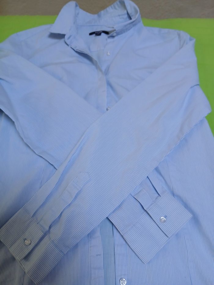 Chemisier rayé bleu et blanc - photo numéro 2