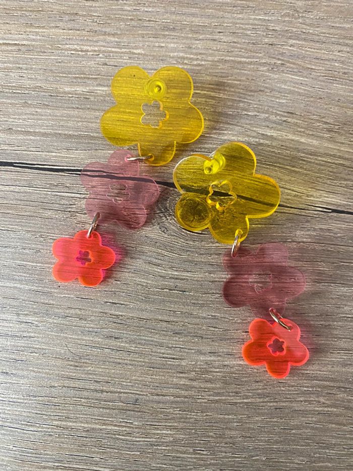 Boucles d oreilles acrylique summer vibes