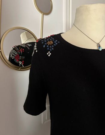 Pull manches courtes avec strass multicolore Zara Knitwear