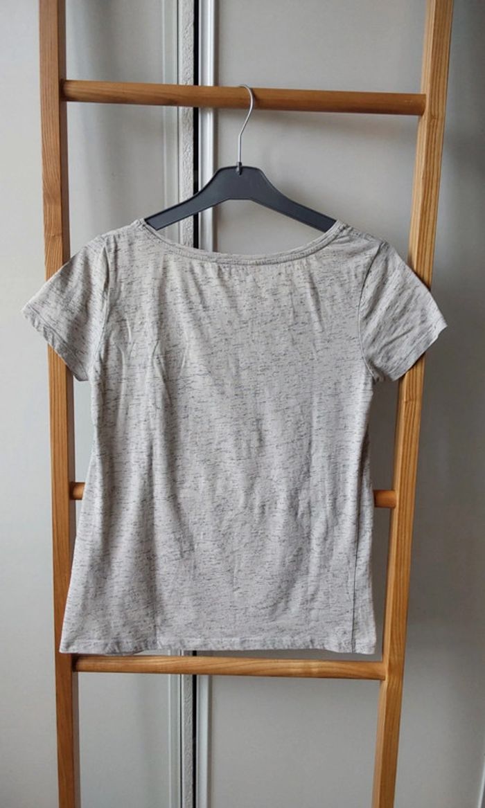 Tee shirt imprimé gris Camaïeu T 36 - photo numéro 5