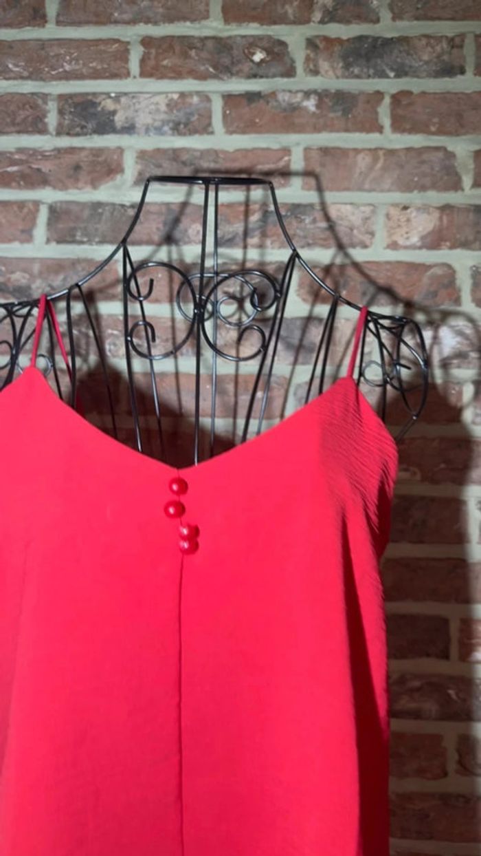 Top rouge fluide décolleté avec perle décoratives Taille S / 36 - photo numéro 4