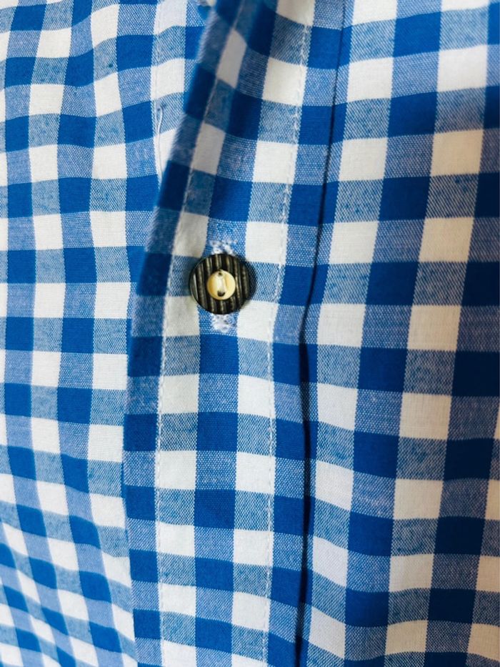 🦋Chemise autrichienne champêtre carreaux Austrian alpine cottagecore blue white checked shirt🦋 - photo numéro 10