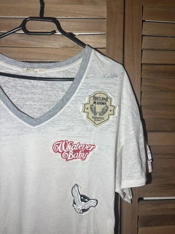 T-shirt blanc Bershka taille S