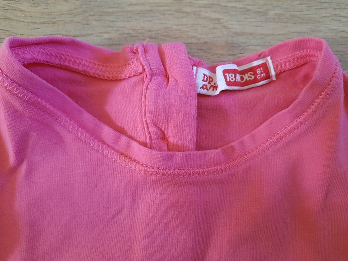 T shirt fille rose manches longues DPAM 18 mois - photo numéro 2