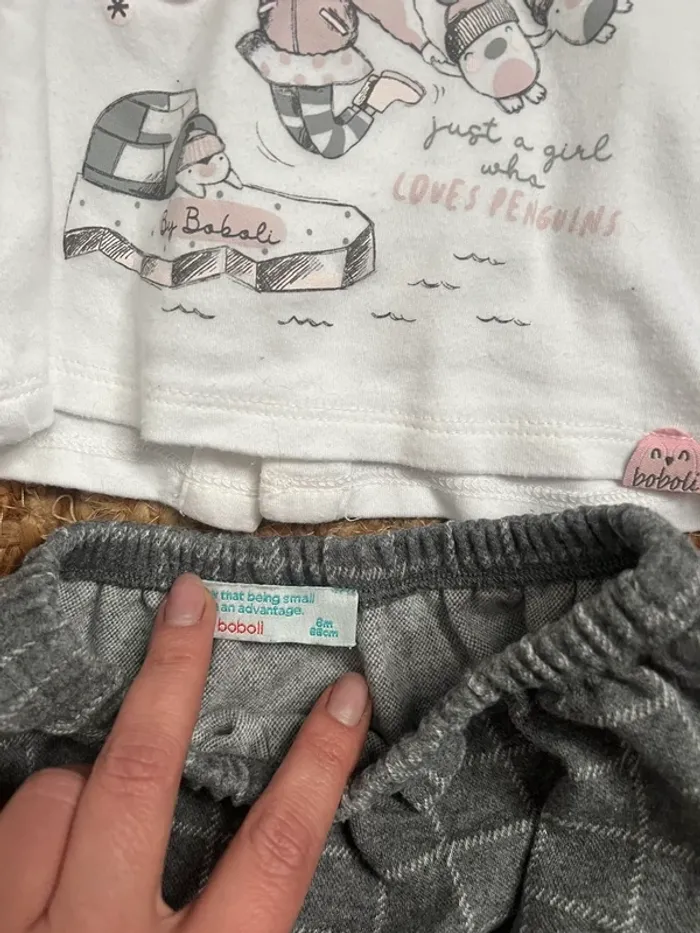 Ensemble fille t shirt + bloomer 6 mois boboli - photo numéro 3