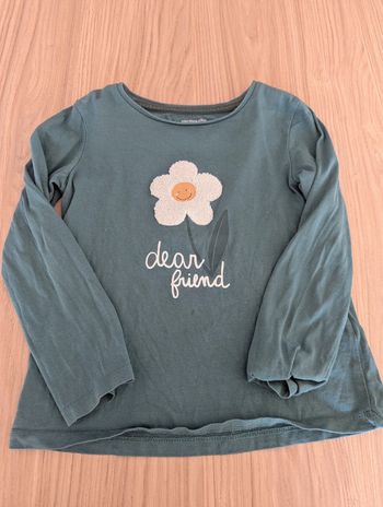 T-shirt ML fleur, 4 ans Vertbaudet