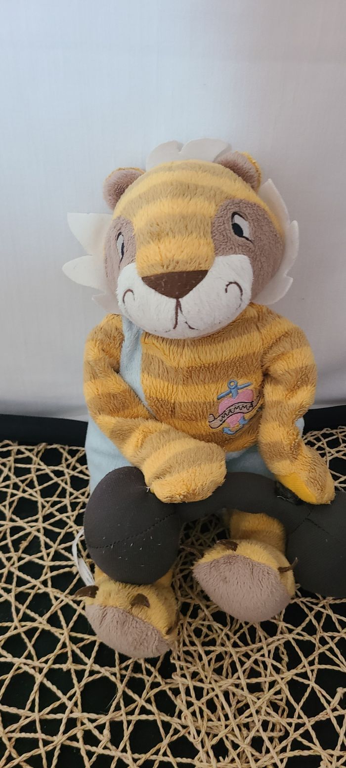 Lion Ikéa Cirque avec altère Mamma rayé orange et bleu - photo numéro 3