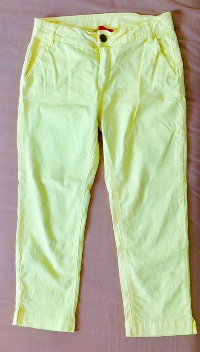 Pantalon slim jaune clair pastel - Tissaia - photo numéro 2