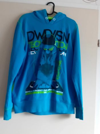 Pull à capuche  bleu turquoise C&A 16 ans