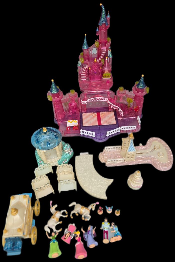 Polly pocket chateau de cendrillon lumineux 1995 blue bird vintage - photo numéro 2