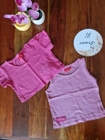 Ensemble débardeur + t-shirt assortis 12 mois