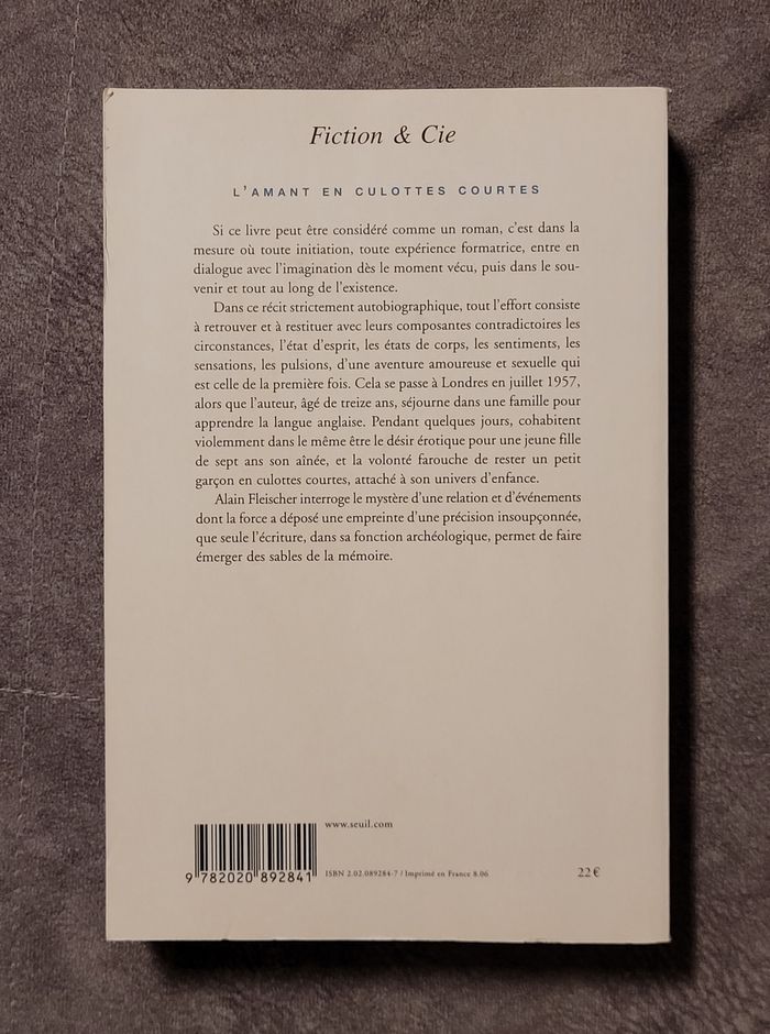 L'Amant en culottes courtes Alain Fleischer - photo numéro 2