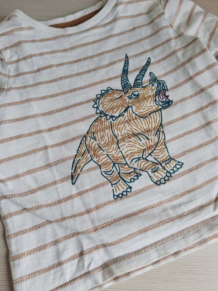 T shirt manches blanc marron longues Sergent Major  3 ans - photo numéro 4