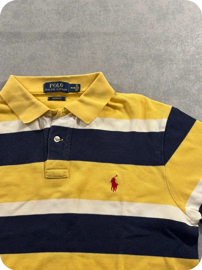 Polo Ralph Lauren Rayé Bleu jaune et Blanc Taille S - photo numéro 2