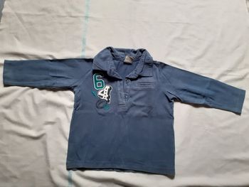 Sweet polo bleu motif chiffres