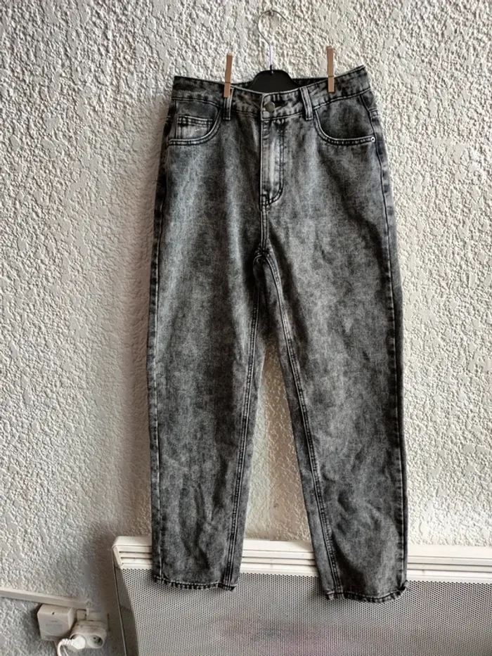 Jean taille haute gris coupe droite T36 shein - photo numéro 2