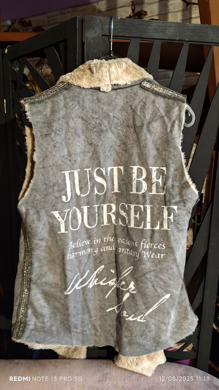 Gilet gris suédée gris femme - photo numéro 5