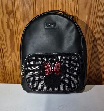 Sac à dos similicuir noir Disney Minnie en strass