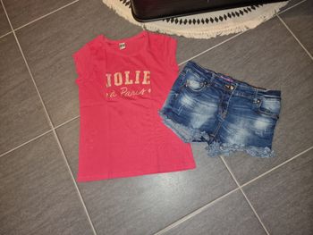 T-shirt +short fille 12 ans