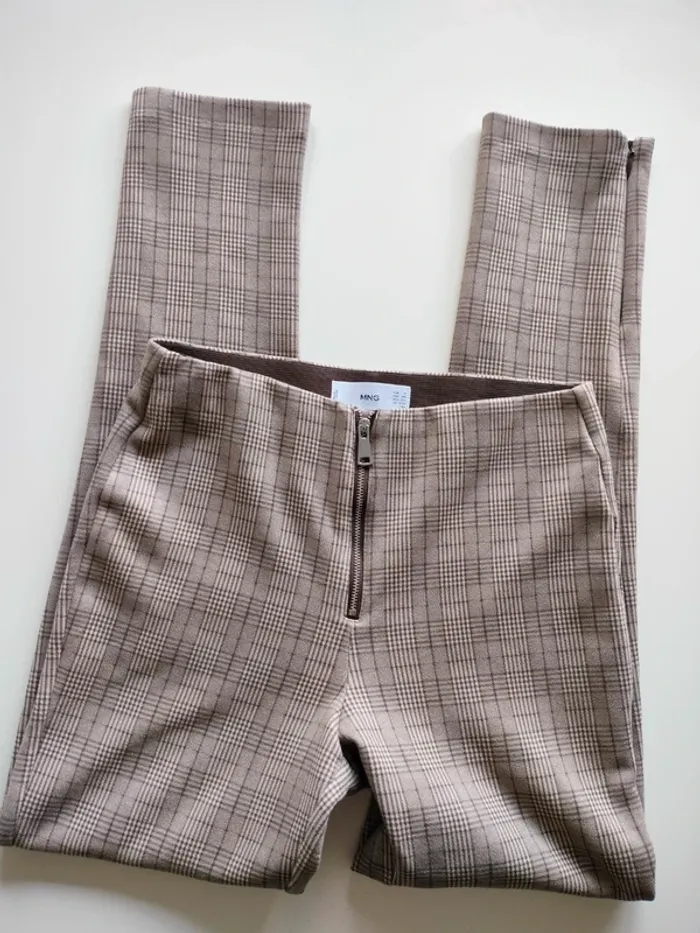 Pantalon peau de pêche Mango XS