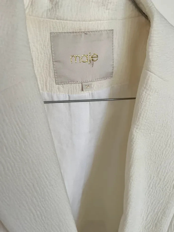 Veste blanc crème Maje - photo numéro 3
