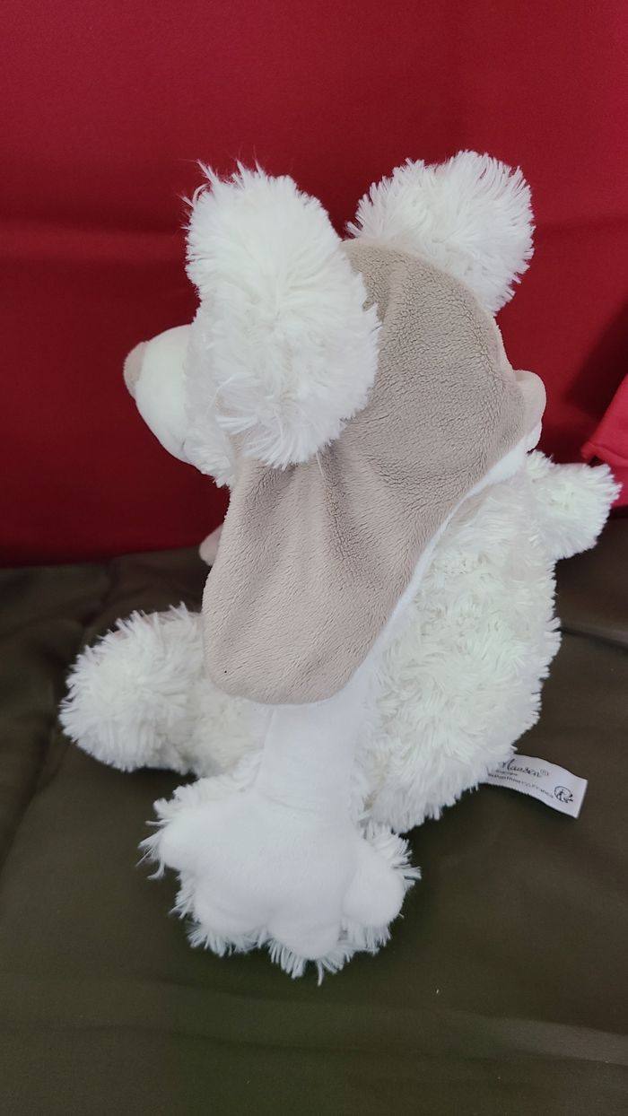 doudou peluche souris blanche chapka louise mansen - photo numéro 5