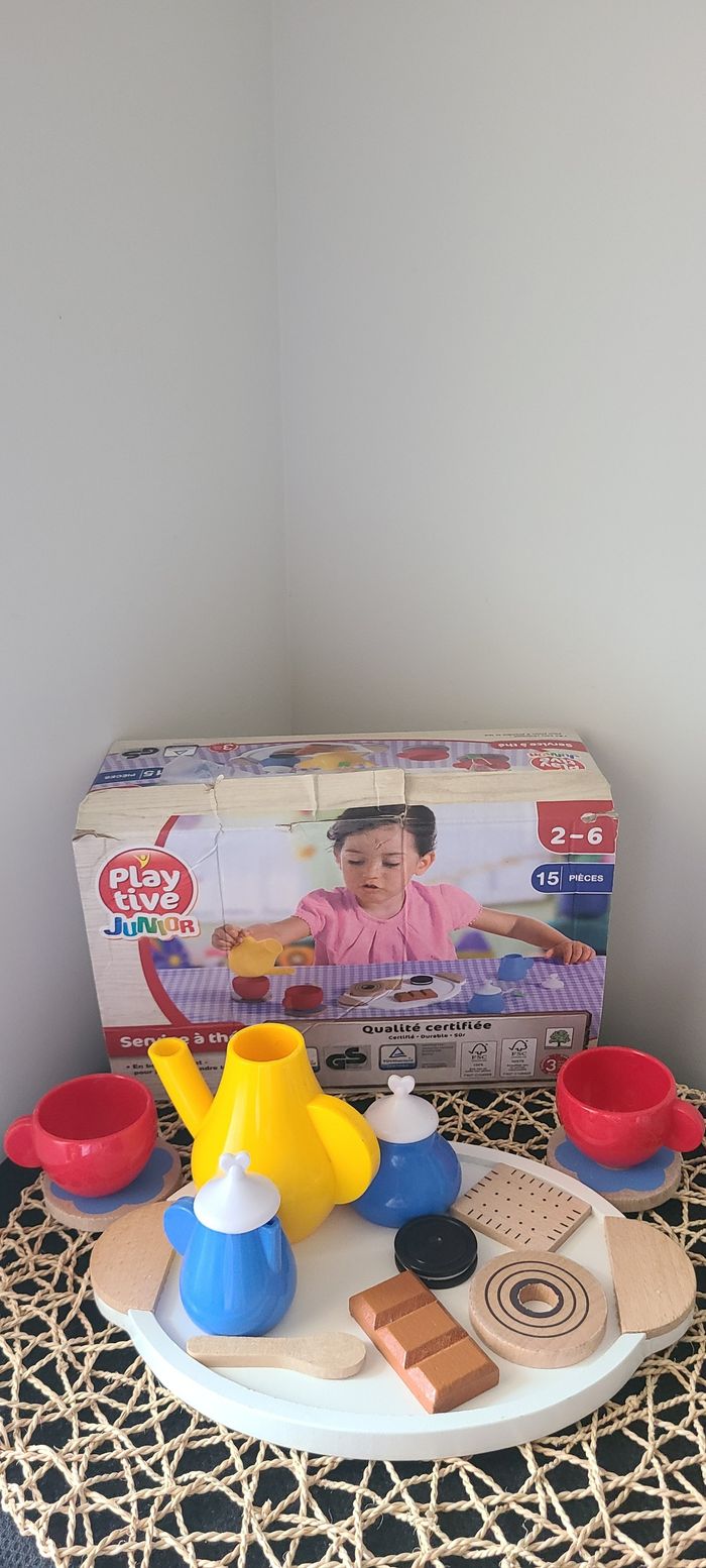 Set de nourriture en bois/plastique - Le service à thé - photo numéro 2